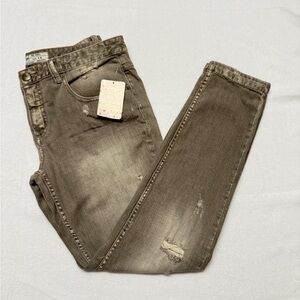 Free People Size 30 Women's Straight Leg Jeans in Olive